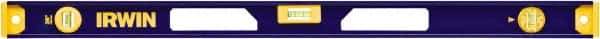 Irwin - 36" Long 3 Vial I-Beam Level - Aluminum, Blue/Yellow, 1 Plumb & 2 Level Vials - USA Tool & Supply