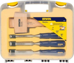 Irwin - 4 Piece Wood Chisel Set - Polypropylene, Sizes Included 1/2 to 1" - USA Tool & Supply