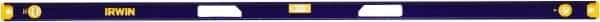 Irwin - 72" Long 3 Vial I-Beam Level - Aluminum, Blue/Yellow, 1 Plumb & 2 Level Vials - USA Tool & Supply