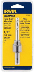 Irwin Blades - 9/16 to 1-3/16" Tool Diam Compatibility, Hex Shank, Steel Integral Pilot Drill, Hole Cutting Tool Arbor - 3/8" Min Chuck, Hex Shank Cross Section, Quick-Change Attachment, For Hole Saws - USA Tool & Supply