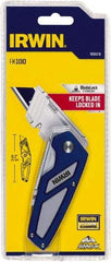 Irwin - Fixed Folding Utility Knife - Metal Handle, 1 Blade Included - USA Tool & Supply