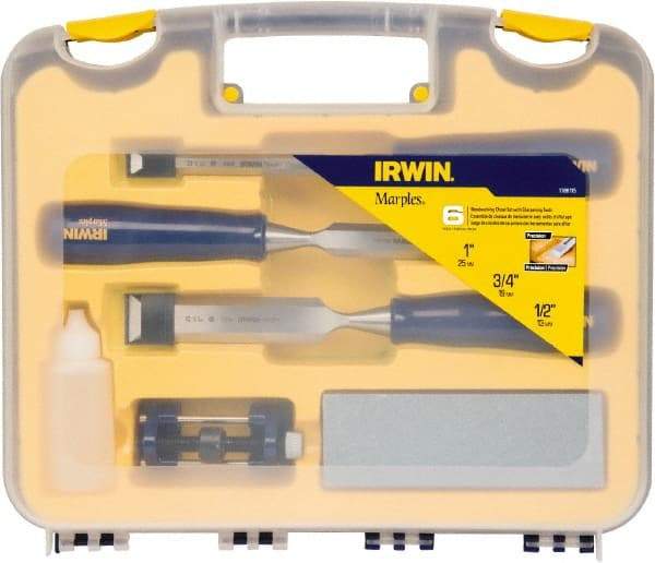 Irwin - 6 Piece Wood Chisel Set - Polypropylene, Sizes Included 1/2 to 1" - USA Tool & Supply