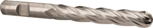 Melin Tool - 1/2" Diam, 3" LOC, 4 Flute Cobalt Ball End Mill - Uncoated, Single End, 5" OAL, 1/2" Shank Diam, Spiral Flute - USA Tool & Supply