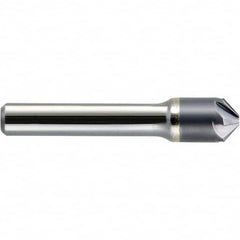 Melin Tool - 3/8" Head Diam, 1/4" Shank Diam, 6 Flute 100° Solid Carbide Countersink - USA Tool & Supply