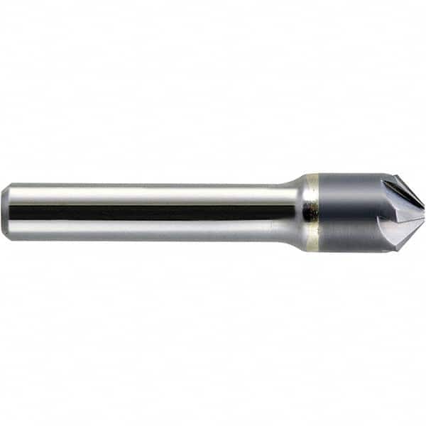 Melin Tool - 3/4" Head Diam, 1/2" Shank Diam, 6 Flute 100° Solid Carbide Countersink - USA Tool & Supply