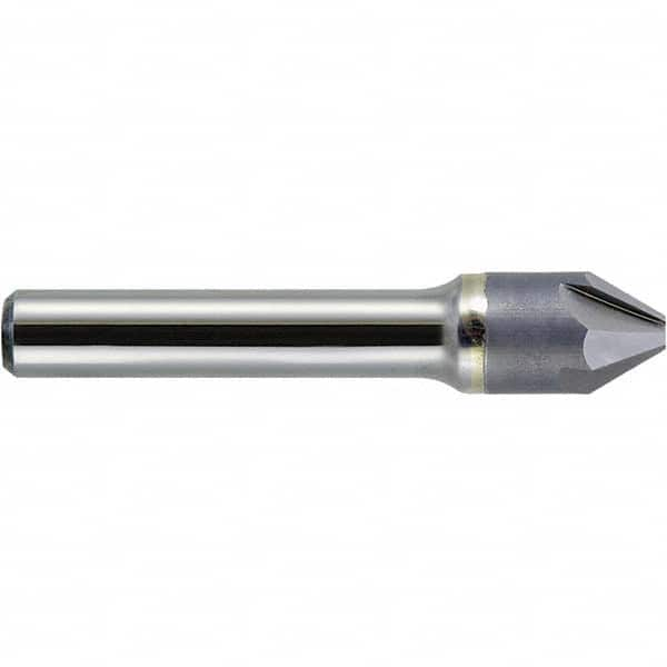 Melin Tool - 3/4" Head Diam, 1/2" Shank Diam, 4 Flute 90° Solid Carbide Countersink - USA Tool & Supply