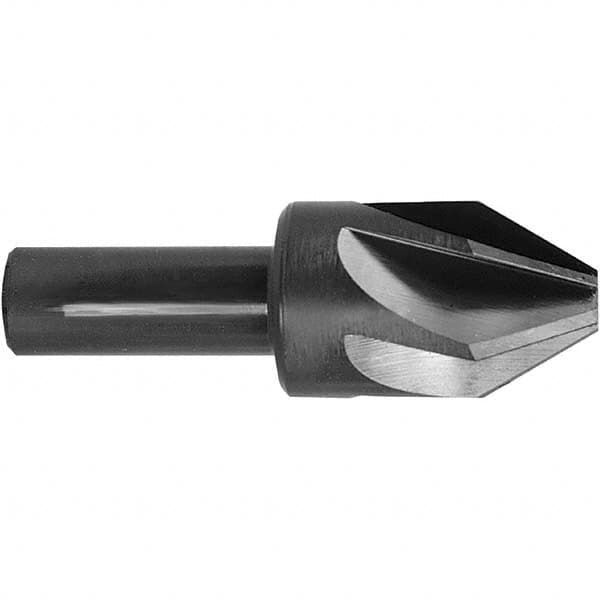 Melin Tool - 1" Head Diam, 1/2" Shank Diam, 6 Flute 100° High Speed Steel Countersink - USA Tool & Supply