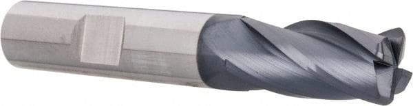 Melin Tool - 1/2", 4 Flute, Single End, Solid Carbide, 0.06" Corner Radius End Mill - 3" OAL, 30° Helix, Right Hand Flute, 1" LOC, Right Hand Cut - USA Tool & Supply