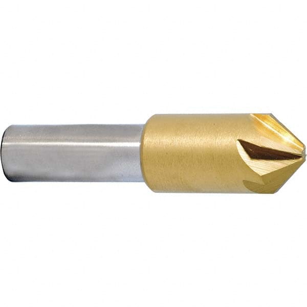 Melin Tool - 1/4" Head Diam, 1/4" Shank Diam, 6 Flute 100° Cobalt Countersink - USA Tool & Supply