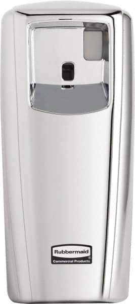 Rubbermaid - 0.019 Cu Ft Coverage, Chrome Metered Aerosol Dispenser - D Battery Required - USA Tool & Supply