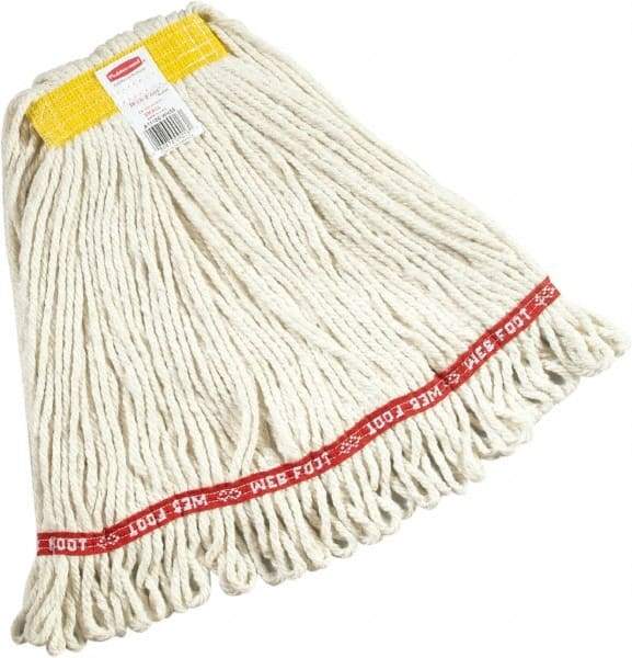 Rubbermaid - Yellow Head Band, Small Blended Fiber Loop End Mop Head - 4 Ply, Screw On Connection - USA Tool & Supply