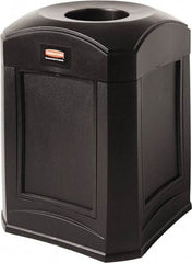 Rubbermaid - 35 Gal Black Square Decorative Waste Receptacle With Top - 31" High x 609.6mm Long x 24" Wide - USA Tool & Supply