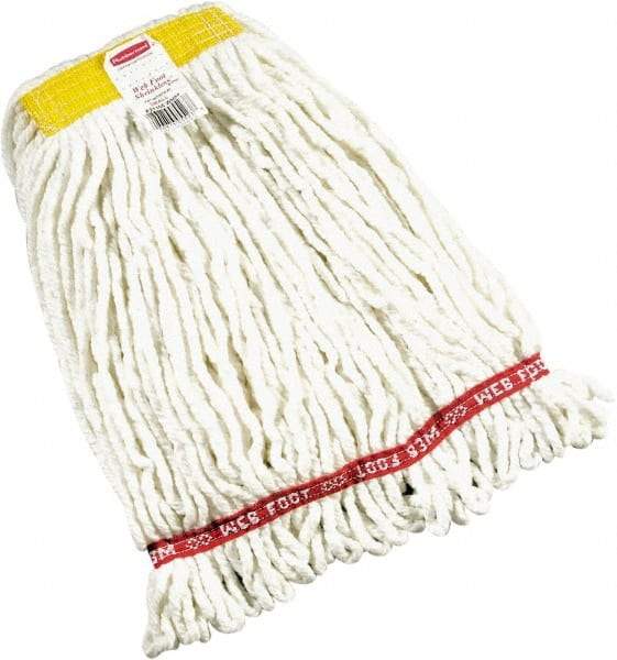 Rubbermaid - 1" Yellow Head Band, Small Blended Fiber Loop End Mop Head - Side Loading Connection - USA Tool & Supply