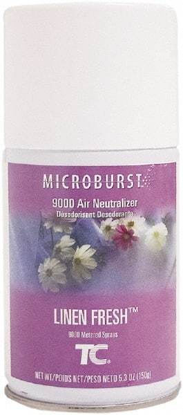 Rubbermaid - 5.3 oz Air Freshener Dispenser Aerosol Refill - Linen, Compatible with Microburst 9000 Dispensers - USA Tool & Supply