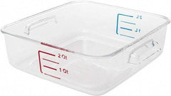 Rubbermaid - Square, Clear Polycarbonate Food Storage Container - 2.7" High x 8.8" Wide x 8.8" Long - USA Tool & Supply