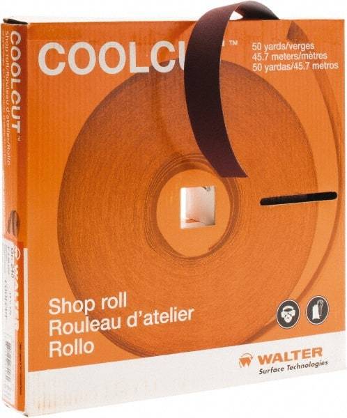 WALTER Surface Technologies - 1" x 50 Yd 240 Grit Aluminum Oxide Cloth Roll - J Weighted Backing - USA Tool & Supply