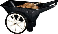 Rubbermaid - 3.5 Cu Ft, 200 Lb Capacity Wheelbarrow with Semi-Pneumatic Wheel - 47" Long x 27-1/2" Wide x 24-3/4" High, Black - USA Tool & Supply