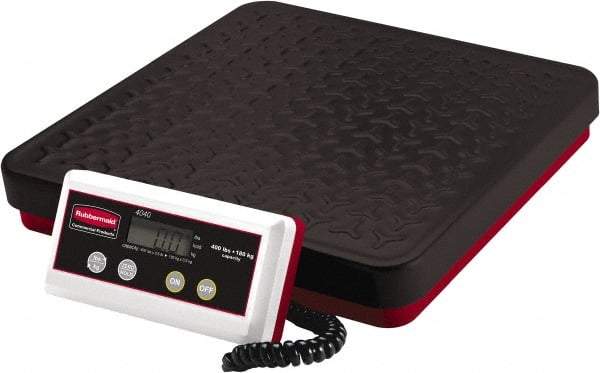 Rubbermaid - 400 Lb Capacity, LCD Receiving Scale - 0.5 Lb Graduation, Low-Profile, Non-Skid Platform & Tare Feature - USA Tool & Supply