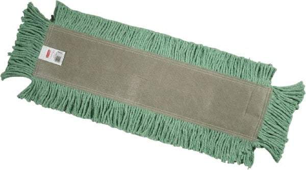 Rubbermaid - 24" Long x 5" Wide Cotton/Synthetic Dust Mop Head - Envelope Connection, Green, Cut-End Head - USA Tool & Supply