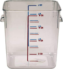 Rubbermaid - Square, Clear Polycarbonate Food Storage Container - 8.8" High x 8.8" Wide x 8.8" Long - USA Tool & Supply