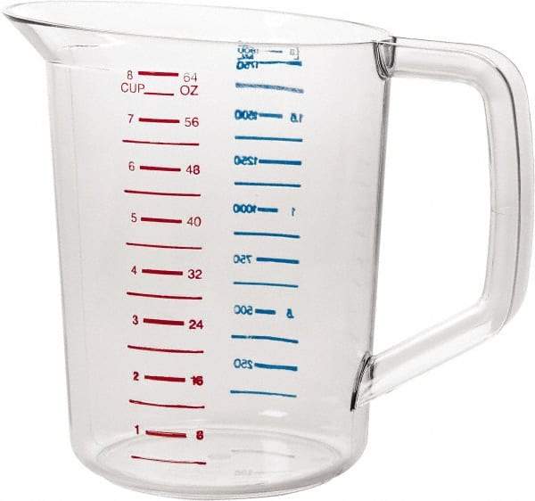 Rubbermaid - 2 Quart Polycarbonate Measuring Cup - 125 ml Graduation - USA Tool & Supply