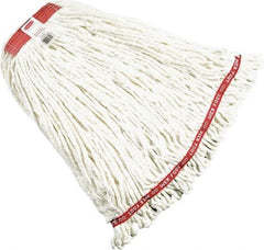 Rubbermaid - Red Head Band, Large Blended Fiber Loop End Mop Head - 4 Ply, Screw On Connection - USA Tool & Supply