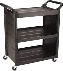 Rubbermaid - 150 Lb Capacity, 18-5/16" Wide x 34" Long x 36-5/8" High Standard Utility Cart - 3 Shelf, Plastic, Swivel Casters - USA Tool & Supply