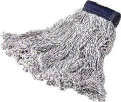 Rubbermaid - Blue Head Band, Large Blended Fiber Loop End Mop Pad - Quick Change Connection - USA Tool & Supply