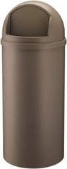 Rubbermaid - 15 Gal Brown Round Decorative Waste Receptacle With Top - 927mm High - USA Tool & Supply