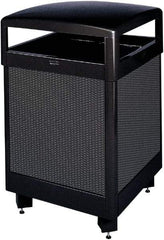 Rubbermaid - 38 Gal Black Square Decorative Waste Receptacle With Top - Steel, 40" High x 660.4mm Long x 26" Wide - USA Tool & Supply