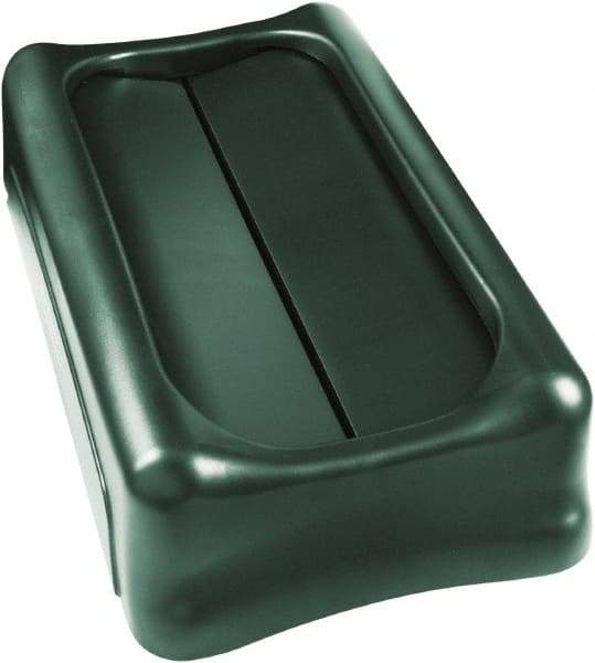 Rubbermaid - Rectangle Lid for Use with Rectangular Trash Cans - Green, For Slim Jim Trash Cans - USA Tool & Supply