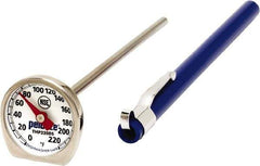 Rubbermaid - 0 to 220°F, Dial Pocket Thermometer - Stainless Steel - USA Tool & Supply