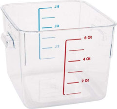 Rubbermaid - Square, Clear Polycarbonate Food Storage Container - 6.9" High x 8.8" Wide x 8.8" Long - USA Tool & Supply