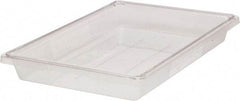 Rubbermaid - Rectangular, Clear Polycarbonate Food Tote Box - 3-1/2" High x 12" Wide x 18" Long, with Snap-On Lid - USA Tool & Supply