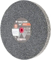 WALTER Surface Technologies - 24 Grit Aluminum Oxide Bench & Pedestal Grinding Wheel - 10" Diam x 1" Hole x 1" Thick, 2500 Max RPM, Coarse Grade, Vitrified Bond - USA Tool & Supply
