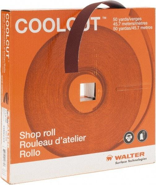 WALTER Surface Technologies - 1" x 50 Yd 180 Grit Aluminum Oxide Cloth Roll - J Weighted Backing - USA Tool & Supply