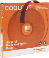 WALTER Surface Technologies - 1" x 50 Yd 180 Grit Aluminum Oxide Cloth Roll - J Weighted Backing - USA Tool & Supply