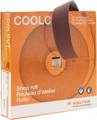 WALTER Surface Technologies - 1-1/2" x 50 Yd 120 Grit Aluminum Oxide Cloth Roll - J Weighted Backing - USA Tool & Supply