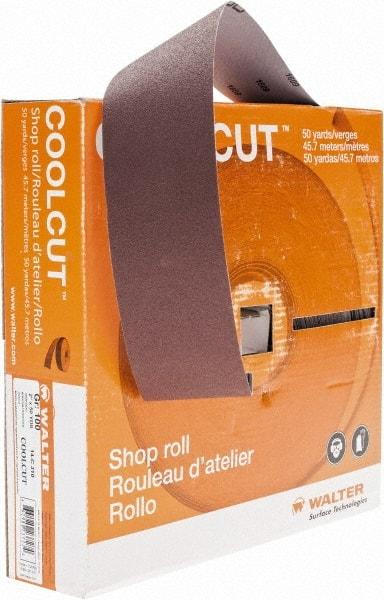 WALTER Surface Technologies - 2" x 50 Yd 100 Grit Aluminum Oxide Cloth Roll - J Weighted Backing - USA Tool & Supply