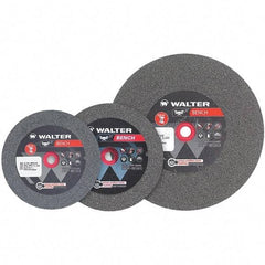 WALTER Surface Technologies - 80 Grit Aluminum Oxide Bench & Pedestal Grinding Wheel - 7" Diam x 1" Hole x 1" Thick, 3600 Max RPM, Fine Grade, Vitrified Bond - USA Tool & Supply