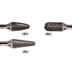 WALTER Surface Technologies - 1/2" Cut Diam, 1/4" Shank Diam, Cylinder Ball End Head Double Cut Burr - Carbide, 1" LOC - USA Tool & Supply