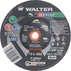 WALTER Surface Technologies - 6" Diam, 24 Grit Surface Grinding Wheel - Aluminum Oxide/Silicon Carbide Blend, Resinoid Bond - USA Tool & Supply