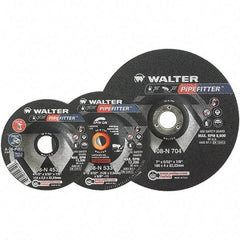 WALTER Surface Technologies - 20 Grit, 9" Wheel Diam, 5/32" Wheel Thickness, 7/8" Arbor Hole, Type 27 Depressed Center Wheel - Aluminum Oxide/Silicon Carbide Blend, Resinoid Bond, 6,600 Max RPM - USA Tool & Supply