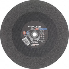 WALTER Surface Technologies - 18" 24 Grit Aluminum Oxide Cutoff Wheel - 3/16" Thick, 1" Arbor, 3,400 Max RPM, Use with Stationary Tools - USA Tool & Supply