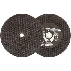WALTER Surface Technologies - 12" 24 Grit Aluminum Oxide Cutoff Wheel - 1/8" Thick, 1" Arbor, 6,300 Max RPM, Use with Electric & Gas Powered Saws - USA Tool & Supply