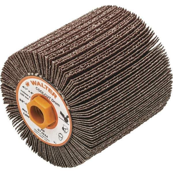 WALTER Surface Technologies - 4-1/4" Diam 40 Grit Aluminum Oxide Unmounted Flap Wheel - 5/8-11 Threaded Hole, 4" Wide, Coated, Grade Coarse, 3,800 Max RPM - USA Tool & Supply