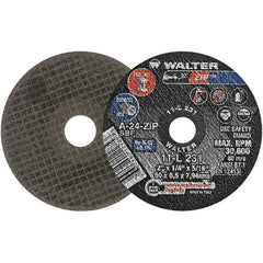 WALTER Surface Technologies - 2" 24 Grit Aluminum Oxide Cutoff Wheel - 1/4" Thick, 5/16" Arbor, 31,000 Max RPM, Use with Die Grinders - USA Tool & Supply