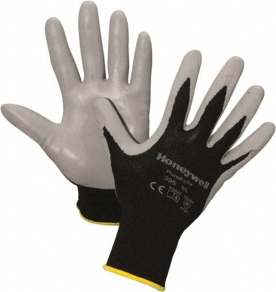 Honeywell - Size S Nitrile Coated Nylon General Protection Work Gloves - For General Purpose, Palm Coated, Knit Wrist Cuff, Full Fingered, Black/Gray, Paired - USA Tool & Supply