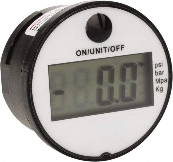 Kodiak Controls - 1-3/4" Dial, 1/8 Thread, 0-145 Scale Range, Pressure Gauge - Back Connection Mount, Accurate to 1% of Scale - USA Tool & Supply