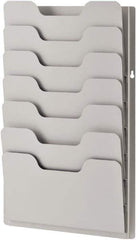 Sandusky Atlantic - 13-3/8" Wide x 2" Deep x 21-5/8" High, 7 Compartments, Steel Data Racks - Platinum, 12-5/8" Compartment Width x 3/4" Compartment Depth x 6-3/4" Compartment Height - USA Tool & Supply